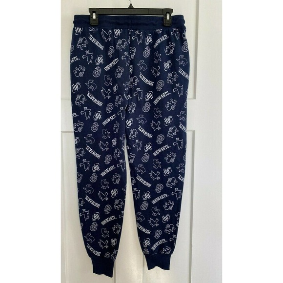 Harry Potter Hogwarts Sweat Pants Drawstring Front Size Large EUC blue and white - Picture 3 of 8